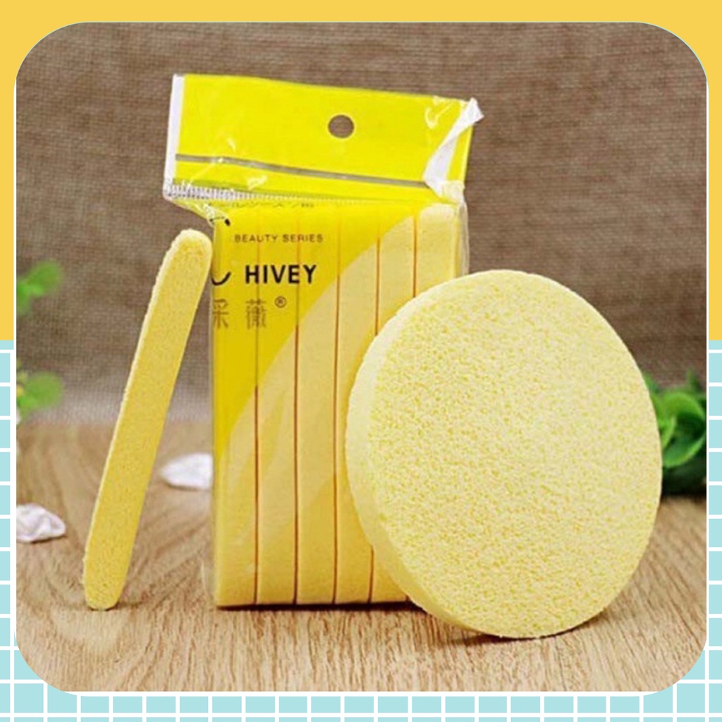 Bọt biển - Bông nở rửa mặt Chivey 24 miếng / Miếng mút rửa mặt bọt biển dạng nén Gói 12 thanh