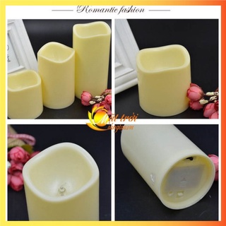 Bộ 3 nến điện tử loại to ( Đường kính 7.5cm, Cao 15cm+11.5cm+7.5cm )