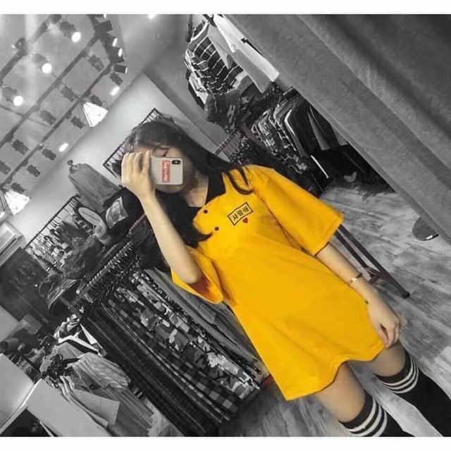 Áo PoLo Mix Tay Lở Thêu Chữ Ảnh Thật