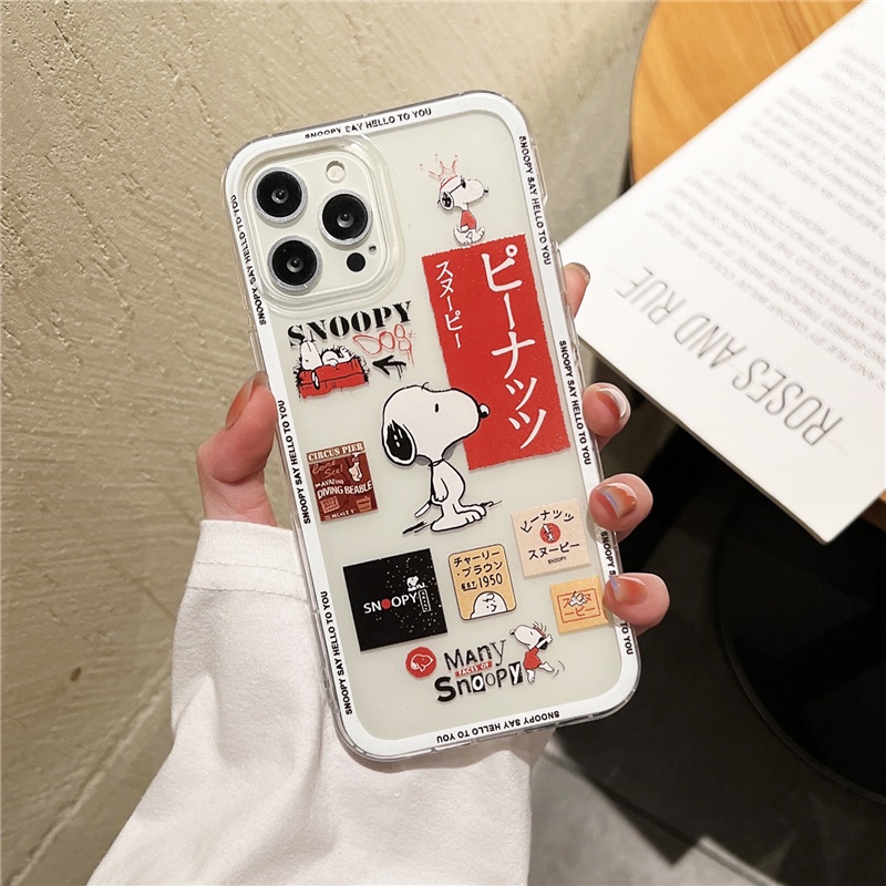 Snoopy Ốp lưng Samsung S22+ S21+ S20+ S20 fe S21 fe S22 Ultra Soft TPU Case Galaxy Note10+ Note20 Ultra Shockproof Phone Cover