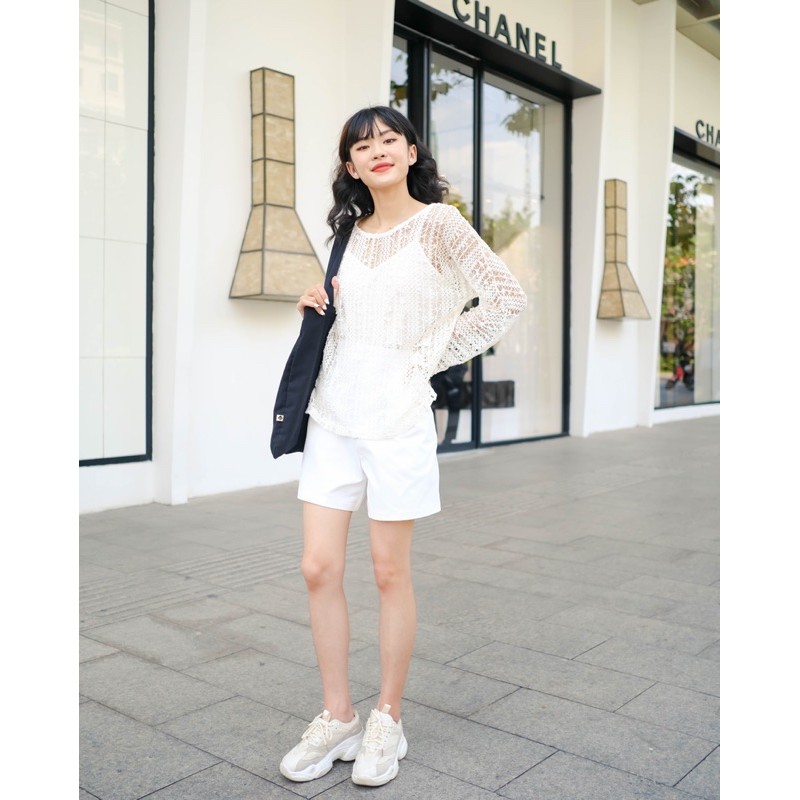 Quần short kaki LEN clothing màu trắng 7425