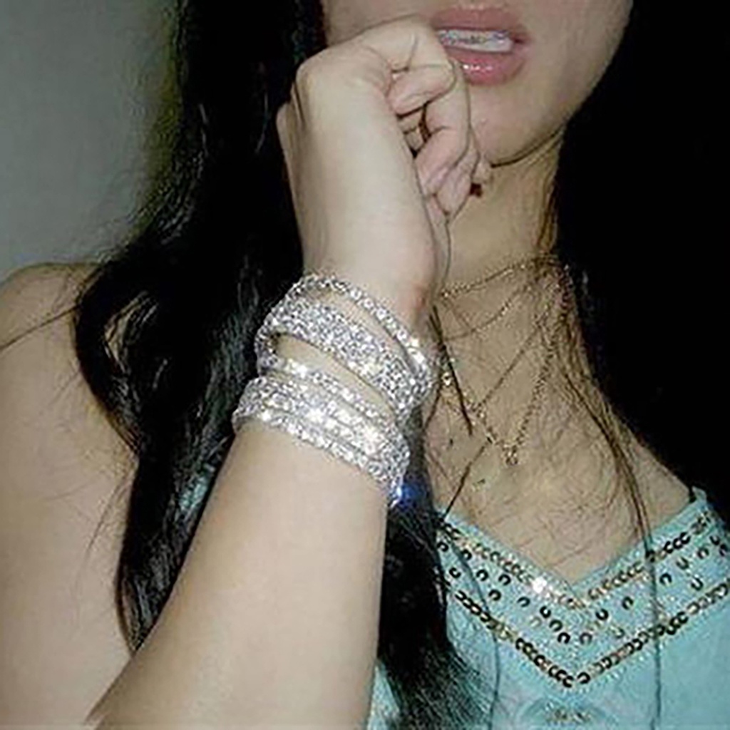 Vòng tay trang sức đính kim cương thời trang cho nữ