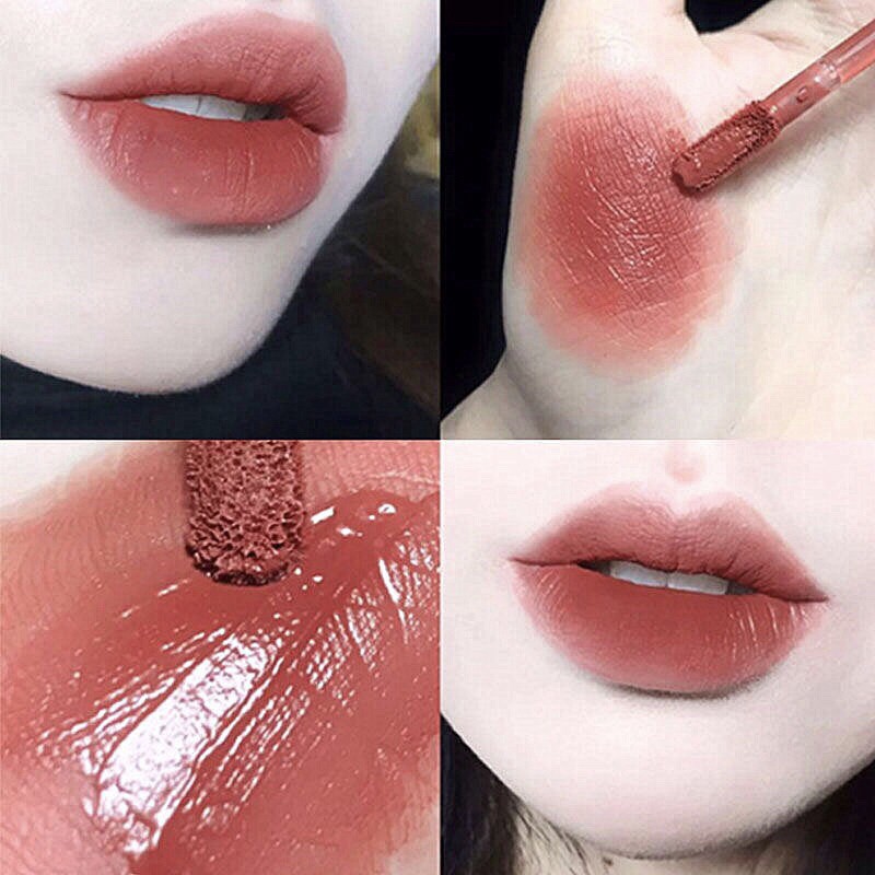 (Màu cực cá tính - tone đỏ cam trầm)  Son Lameila Guicami Novo Kem Bóng Nhung Mịn Tint Lì Velvet Lip Glaze Dưỡng Ẩm