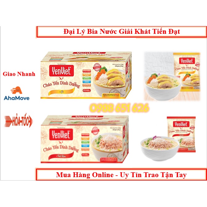 Cháo Yến Việt Mẫu Mới Vị Thịt Bằm, Gà - Thùng 30 Gói