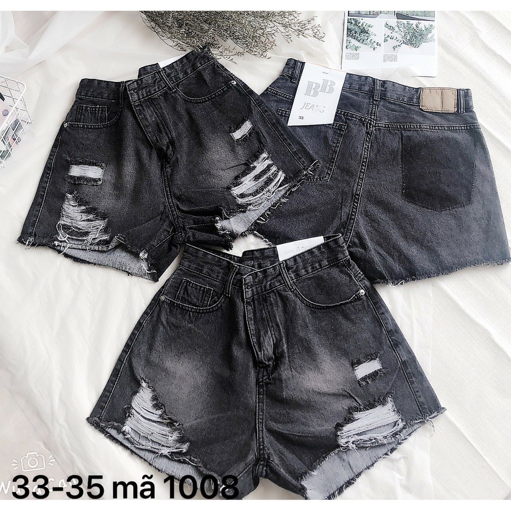 Quần Short Nữ Túi in Đậm Xám và Đen size nhỏ đến 35 Ms 1008