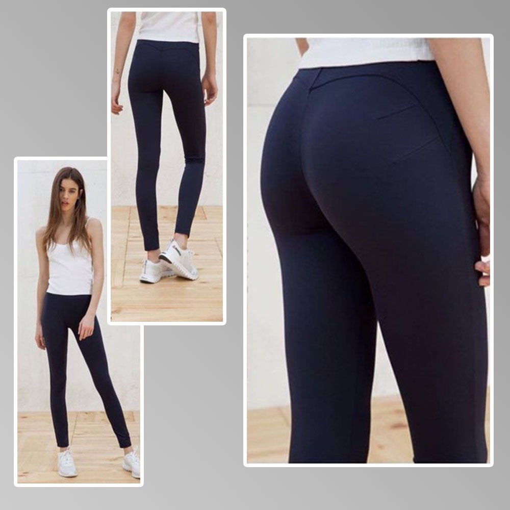 QUẦN LEGGING 💥SALE💥 tập gym legging NÂNG MÔNG AOS form body chất liệu vải dày đẹp hàng nhập khẩu siêu bền TÚI ZIP