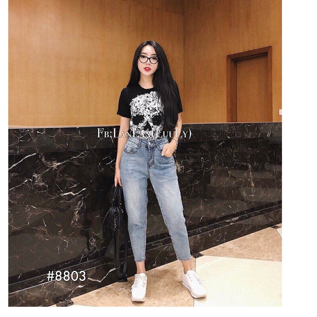 quần jean nữ baggy XANH NHẠT LOANG KHÓI VÂN BHH6