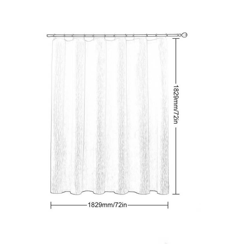 allOmbre Textured Shower Curtain Set Waterproof Fabric Shower Art Print Curtains