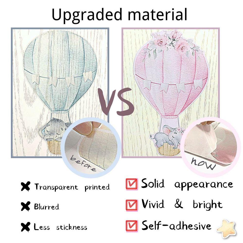 Sticker Dán Tường Họa Tiết Voi Hoạt Hình Dễ Thương Bắt Mắt