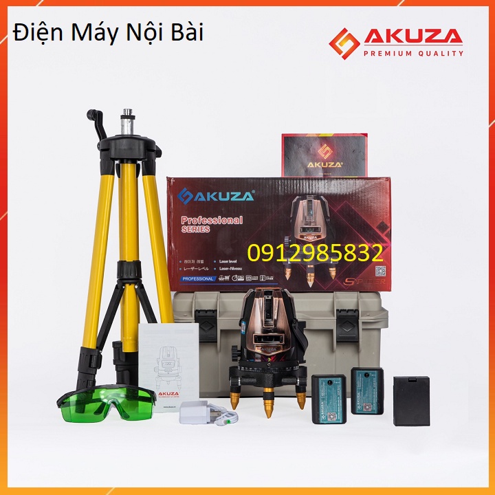 Máy bắn cốt LAZE AKUZA AK-488 - ,máy cân bằng laze  5 tia xanh siêu sáng  hỗ trợ ngoài trời (bảo hành 12