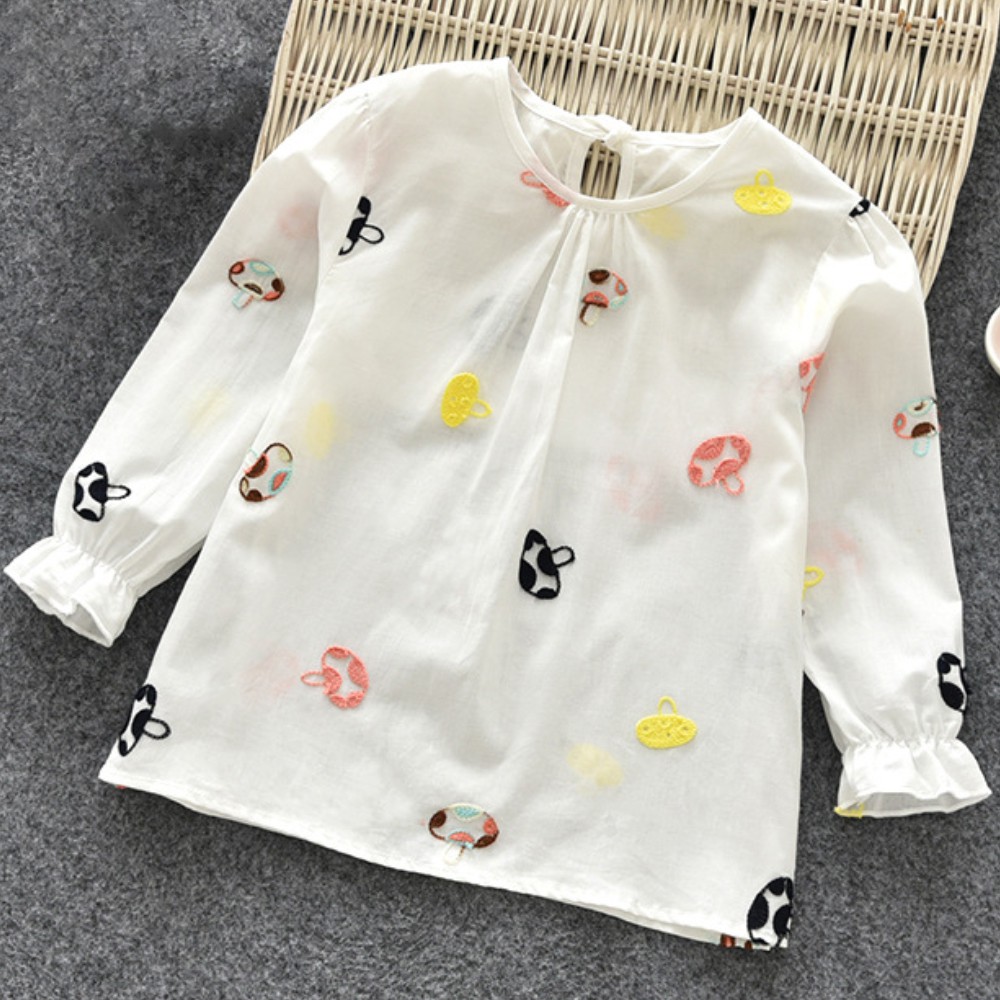 Bộ Đồ Ngủ Tay Dài Thêu Hoa Dễ Thương