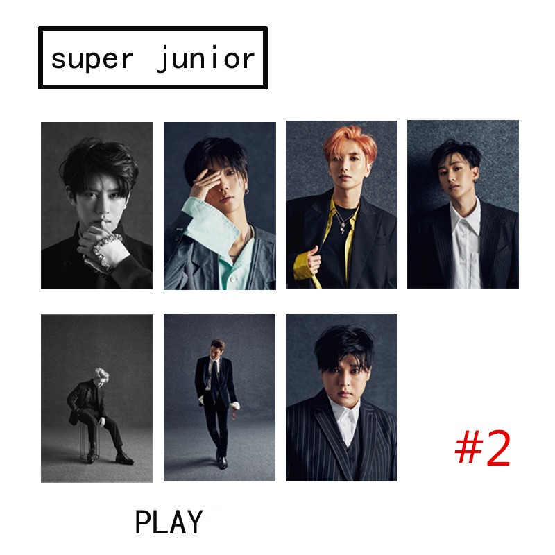 Bộ 7 thẻ bài in hình nhóm nhạc KPOP Super junior
