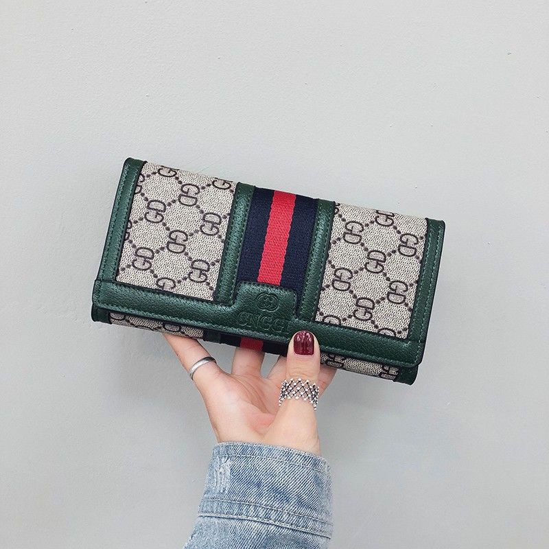 GUCCI Ví dài đơn giản dành cho nữ 2020 Tide Retro khóa túi nhiều thẻ