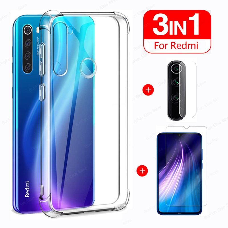 Ốp Điện Thoại Mềm Tráng Gương 3 Trong 1 Cho Xiaomi Redmi Note 8T Redmi Note 8 Pro 9S 9 10S 10 Pro Max 10T 5G 9A 9C