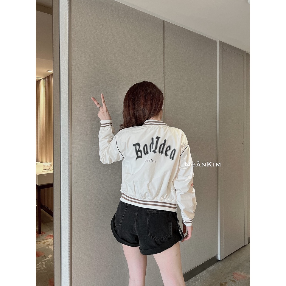 Áo khoác gió bomber siêu hot thêu chữ NN233