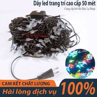 Dây đèn Led trang trí cao cấp dài 50 mét 240 bóng, siêu bền, bao đứt, chống nắng, mưa thích hợp trang trí noel, lế, tết
