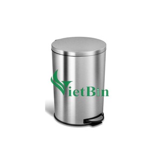 Thùng rác inox đạp chân cao cấp 12 lít Vietbin VB-087 – chống vân tay