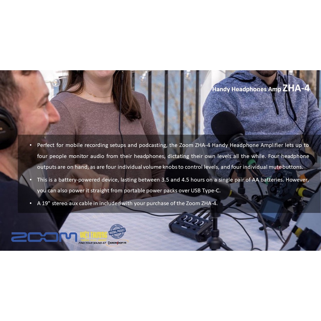 Bộ Khuếch Đại và Mở Rộng Âm Thanh Headphones ZOOM Handy Headphones Amp ZHA-4