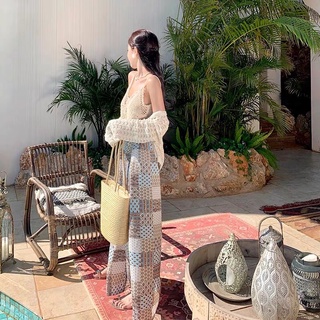 Quần culottes boho nữ xẻ tà mùa hè (hàng order)