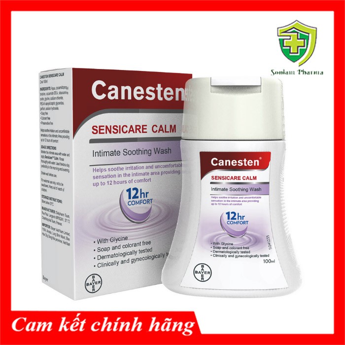 Canesten Sensicare Calm chai 100ml -  Dung dịch vệ sinh phụ nữ an toàn