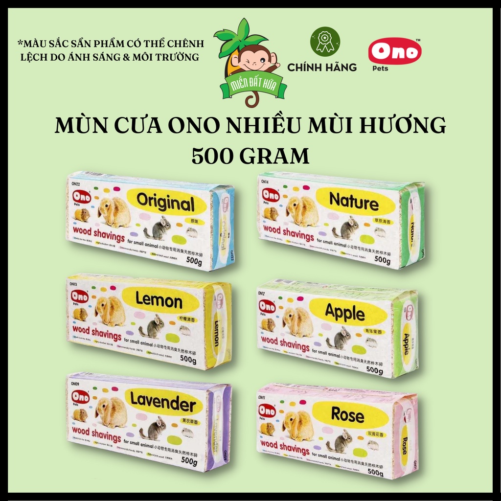 Lót chuồng Hamster - Mùn cưa mềm chính hãng Ono 6 mùi hương 500 gram, 1kg, 4kg cho hamster