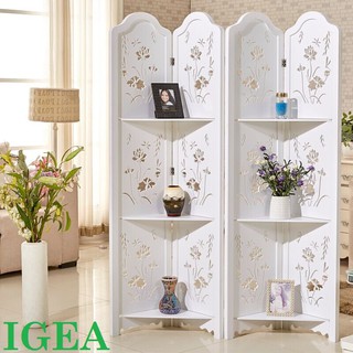 Vách Ngăn Bình Phong Lá Sen Có Kệ IG474 ( Bình phong hoa văn )