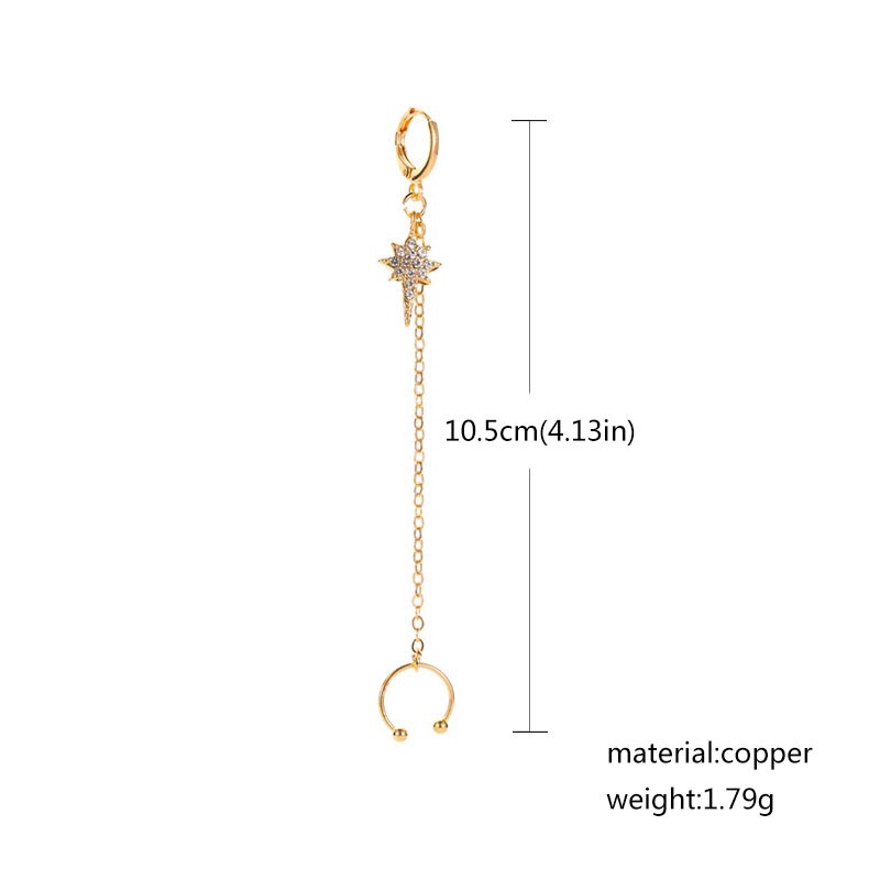 Khuyên Vành Tai Hình Ngôi Sao Đính Đá Sang Trọng