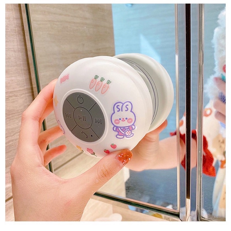 Loa bluetooth mini dễ thương chống nước LOẠI CAO CẤP, loa nhà tắm gắn tường nhỏ gọn tiện lợi sử dụng- tặng sticker