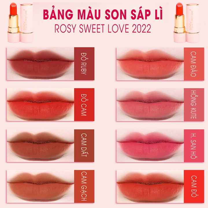[100% Chính Hãng] son lì rosy siêu lì siêu thơm không chì