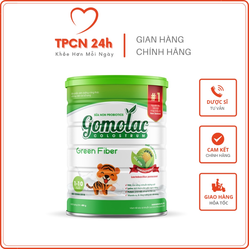 Sữa non Probiotics Gomolac Colostrum Green Fiber - Hỗ trợ giảm táo bón, kích thích tiêu hoá