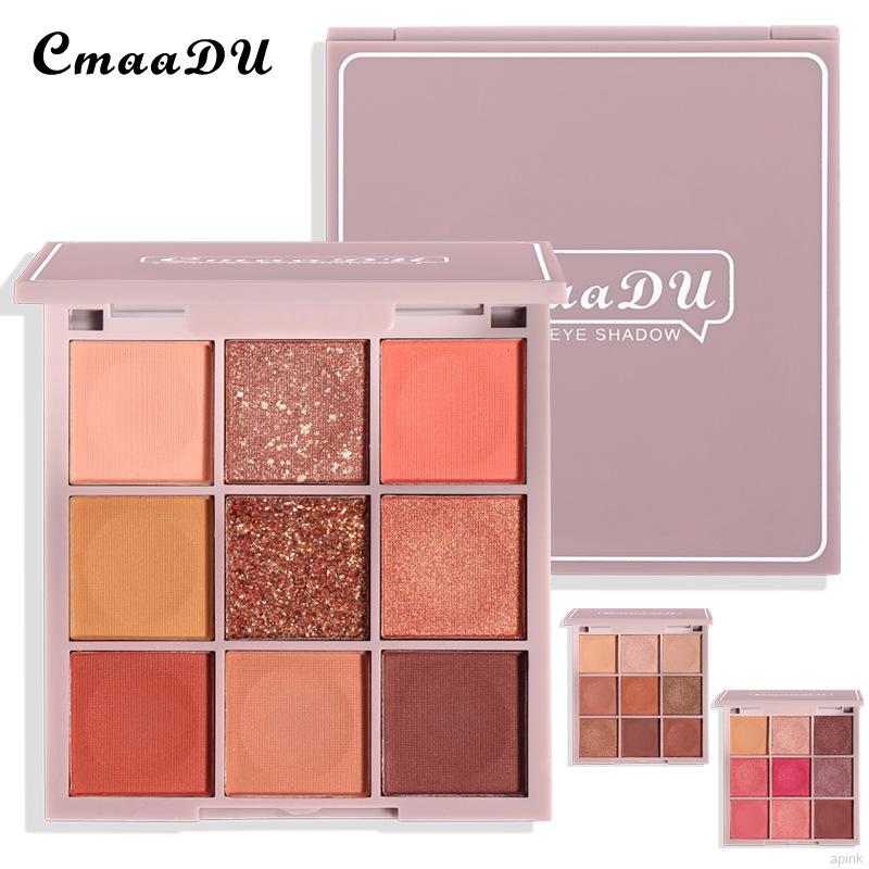 Bảng Phấn Mắt Cmaadu 9 Màu Lì Và Ánh Ngọc Trai Kết Hợp Trang Điểm Kháng Nước