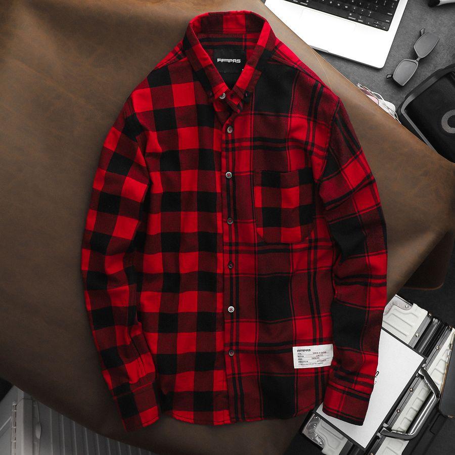 Áo Sơ Mi Nam Dubin Phối Họa Tiết Caro Hai Màu Chất Vải Flannel Mềm Mịn Phong Cách Trẻ Trung Form Chuẩn - FAPAS