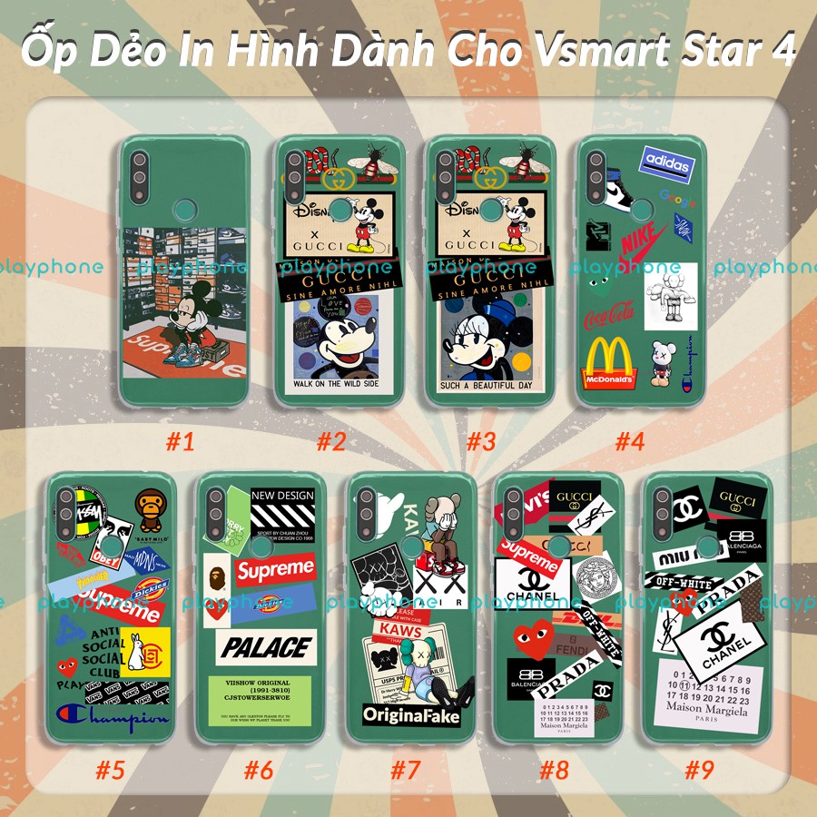 Ốp Lưng Vsmart Star 4 Dẻo Trong Suốt In Hình Nhiều Mẫu Playphone 200825