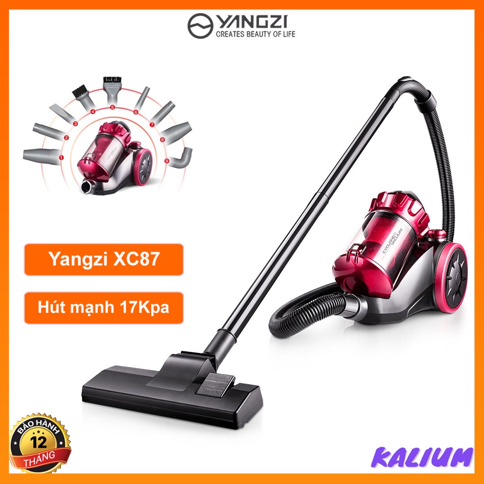 Máy Hút Bụi Cầm Tay Yangzi XC87 - Máy Hút Bụi Gia Đình Công Suất Lớn 1400W TẶNG KÈM 9 ĐẦU HÚT Lọc 99,5% bụi và vi khuẩn