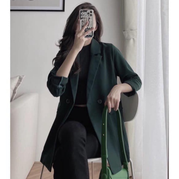 Áo blazer nữ 1 lớp dài tay mặc hè, áo vest nữ blazer khoác ngoài phong cách hàn quốc chất vitex cao cấp | BigBuy360 - bigbuy360.vn