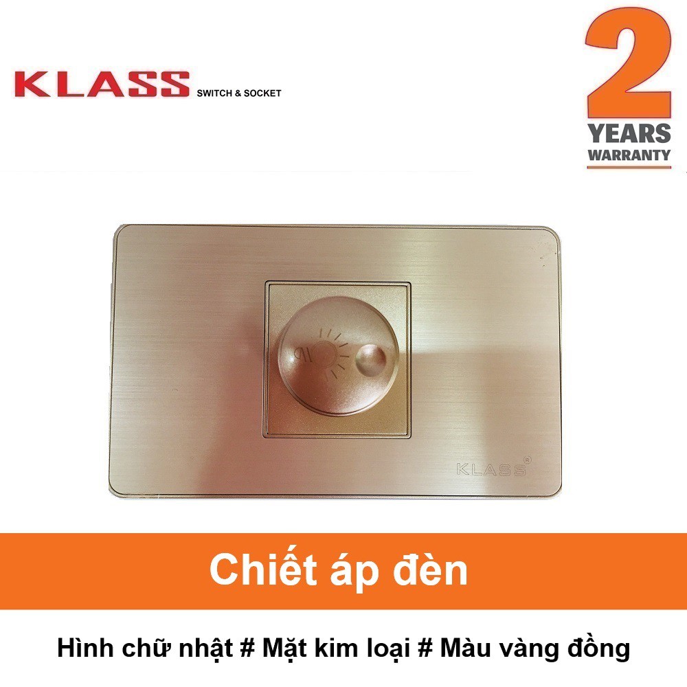 (Công tắc ổ cắm KLASS) Chiết áp điều chỉnh đèn, hình chữ nhật, màu vàng, KLASS 118KV3 118KV3-041