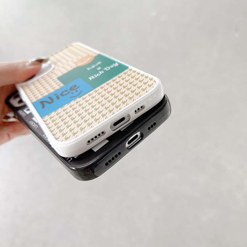 Ốp Điện Thoại Silicon TPU Mềm Chống Sốc Chống Bụi Họa Tiết Ô Lưới Trắng Đen Cho iPhone
