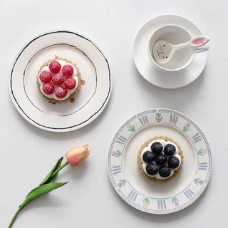 [sẵn] ĐĨA NÉT VẼ VINTAGE XINH 21cm Phong cách Hàn Quốc