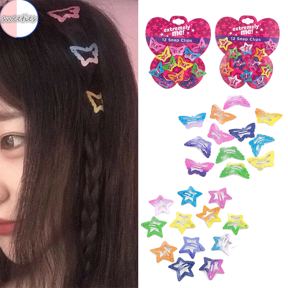 Bộ 12 kẹp tóc hình bươm bướm dễ thương cho bé gái