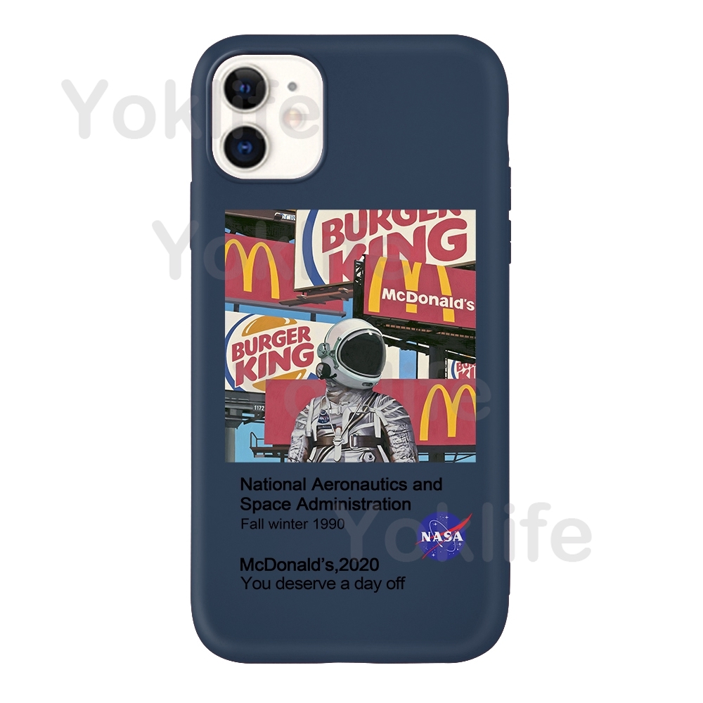 Ốp Điện Thoại Mềm Dạng Nhám Hình Phi Hành Gia Nasa Mcdonald Cho Iphone 11 11 Pro 11 Pro Max 6 6s 7 8 X Xs Xr Xs Max 7 Plus 8 Plus