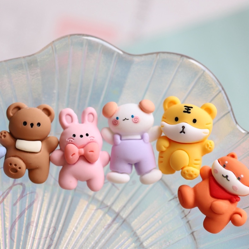 Charm (C381) slime/ Dụng Cụ Charm Trang Trí [Ko Keo &amp; Nút] Hình Bé Thú Cute (khoảng 2.3x2.5cm)