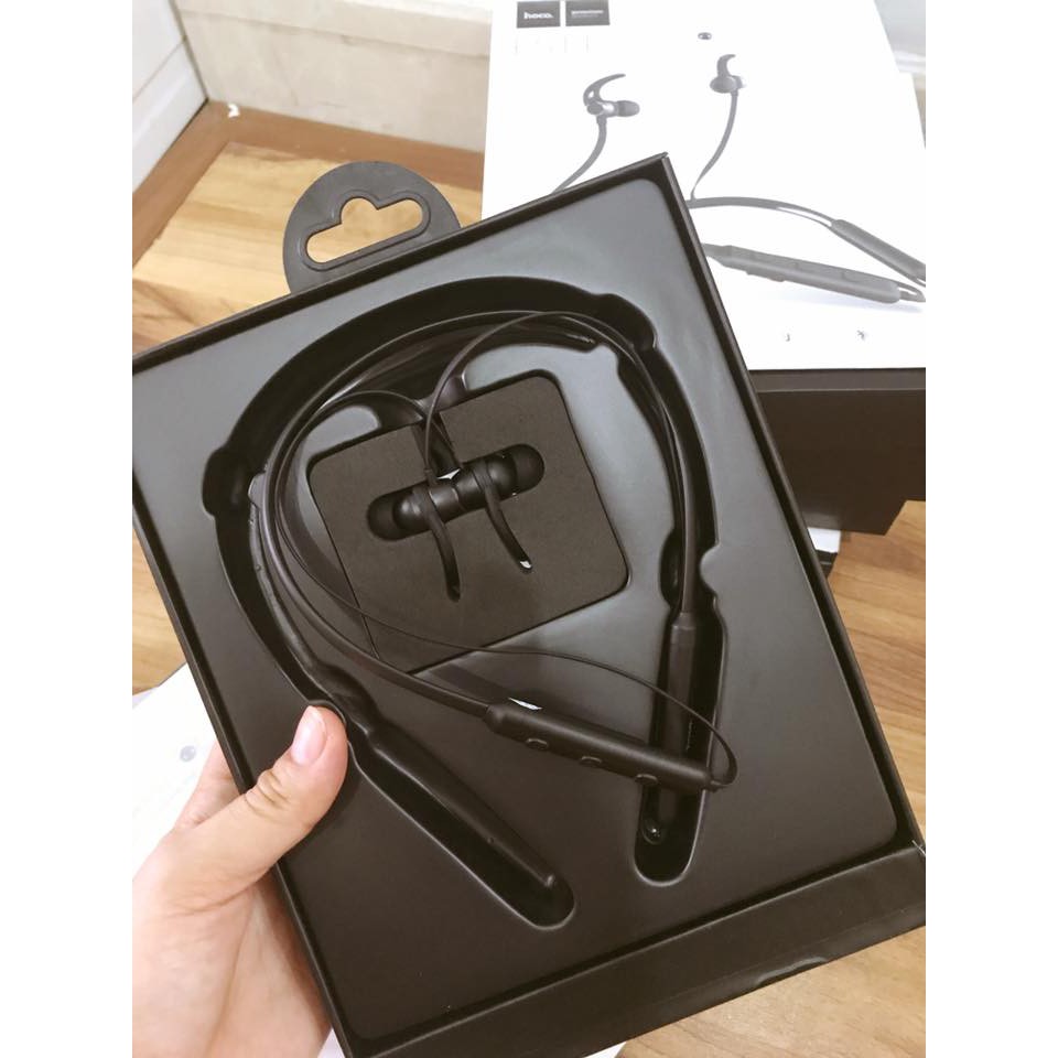 Tai nghe bluetooth thể thao cao cấp Chống mồ hôi chống ồn  nam châm hít ở 2 đầu tai nghe Hoco ES11 Bảo hành 12 tháng