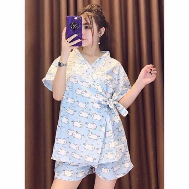 Bộ ngủ kimono kate thái, ảnh thật