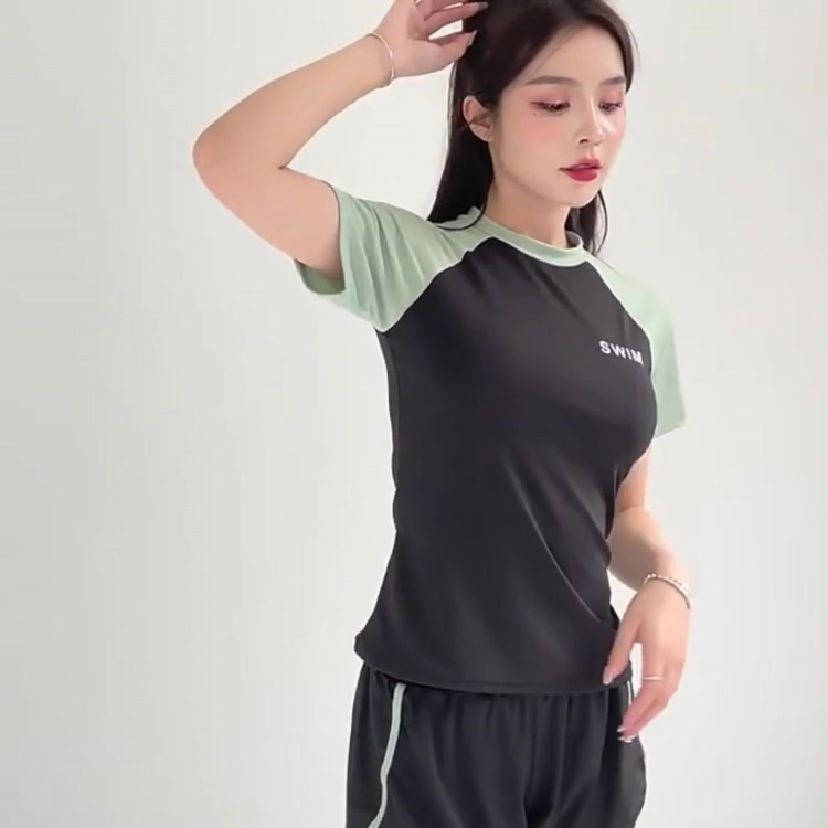 Đồ bơi Bikini nữ LUHAZO kín đáo Đùi 2022 ngắn Tay đi biển 2 mảnh bigsize du lịch Đẹp Co Giãn 9010 D9t3 | BigBuy360 - bigbuy360.vn