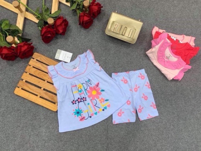 Bộ sát nách bánh bèo bozip/borip bé gái 8-21 kg