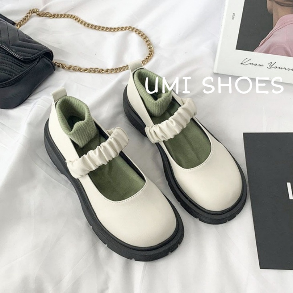 Giày Búp Bê Lolita 4 Cm Dây Chun Ôm Chân Phong Cách Hàn Quốc kiểu mới Retro hot xinh quai nhún ulzzang nhẹ nhàng đế bằng