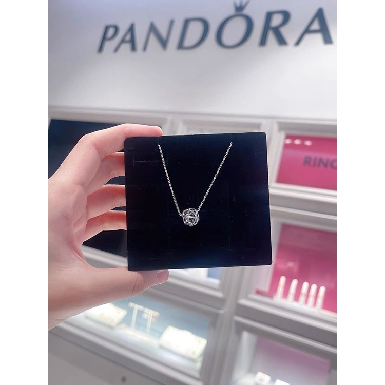 PANDORA Vòng cổ Mạ Bạc 925 Mặt Hình Galaxy Thời Trang Cho Nữ