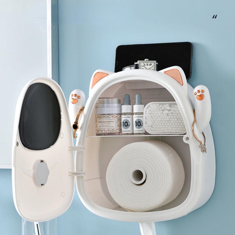 Hộp khăn giấy vệ sinh Kệ đựng giấy vệ sinh treo tường chống thấm không có lỗ hộp giấy cuộn hộp giấy sáng tạo