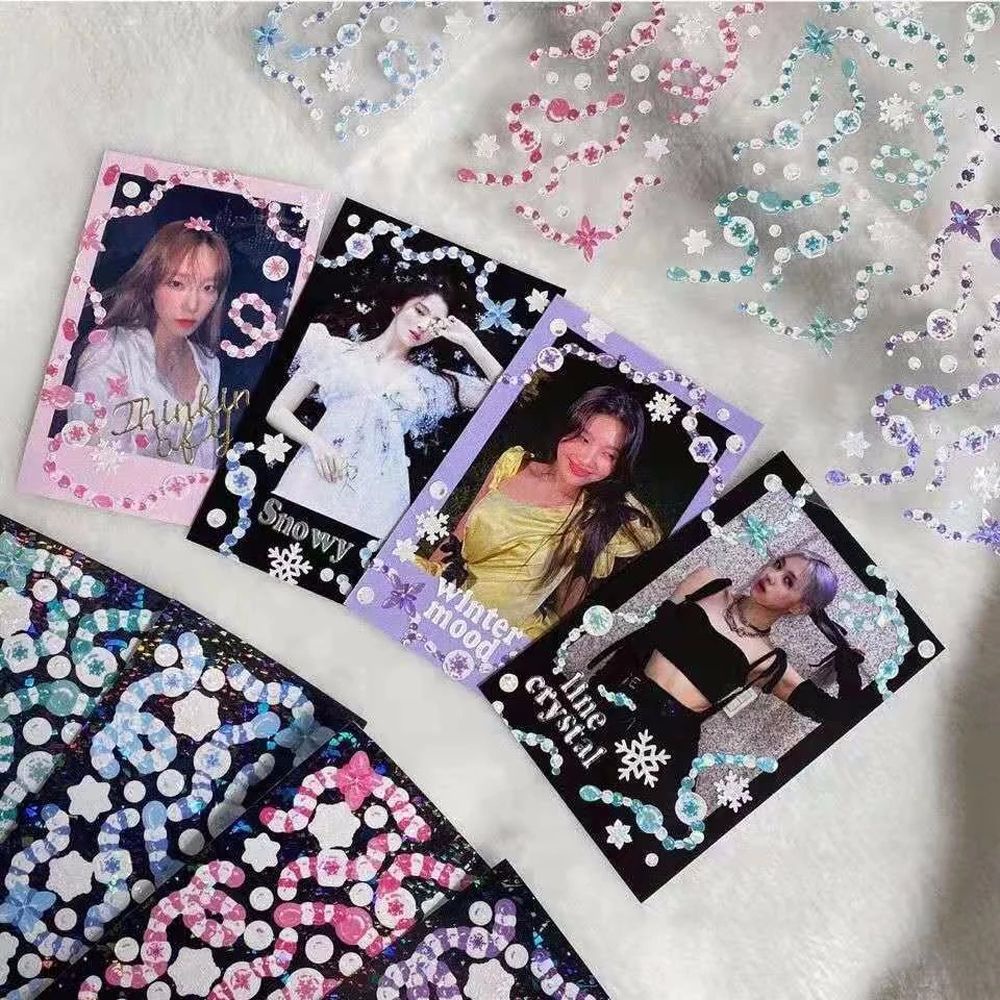 Miếng Dán Trang Trí Điện Thoại / Máy Tính / Album Ảnh / Sổ Tay Diy Màu Laser Dễ Thương Nhiều Màu Sắc