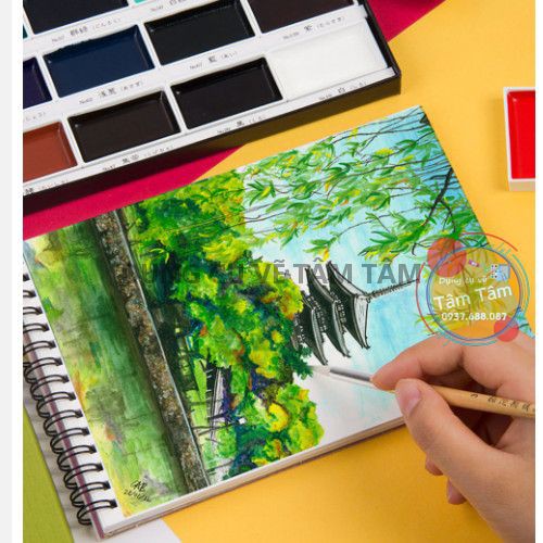 [ TÂM TÂM ] Màu Nước Gansai Tambi 12/18/24/36/48 Màu -  Solid Watercolor Gansai Tambi Kuretake